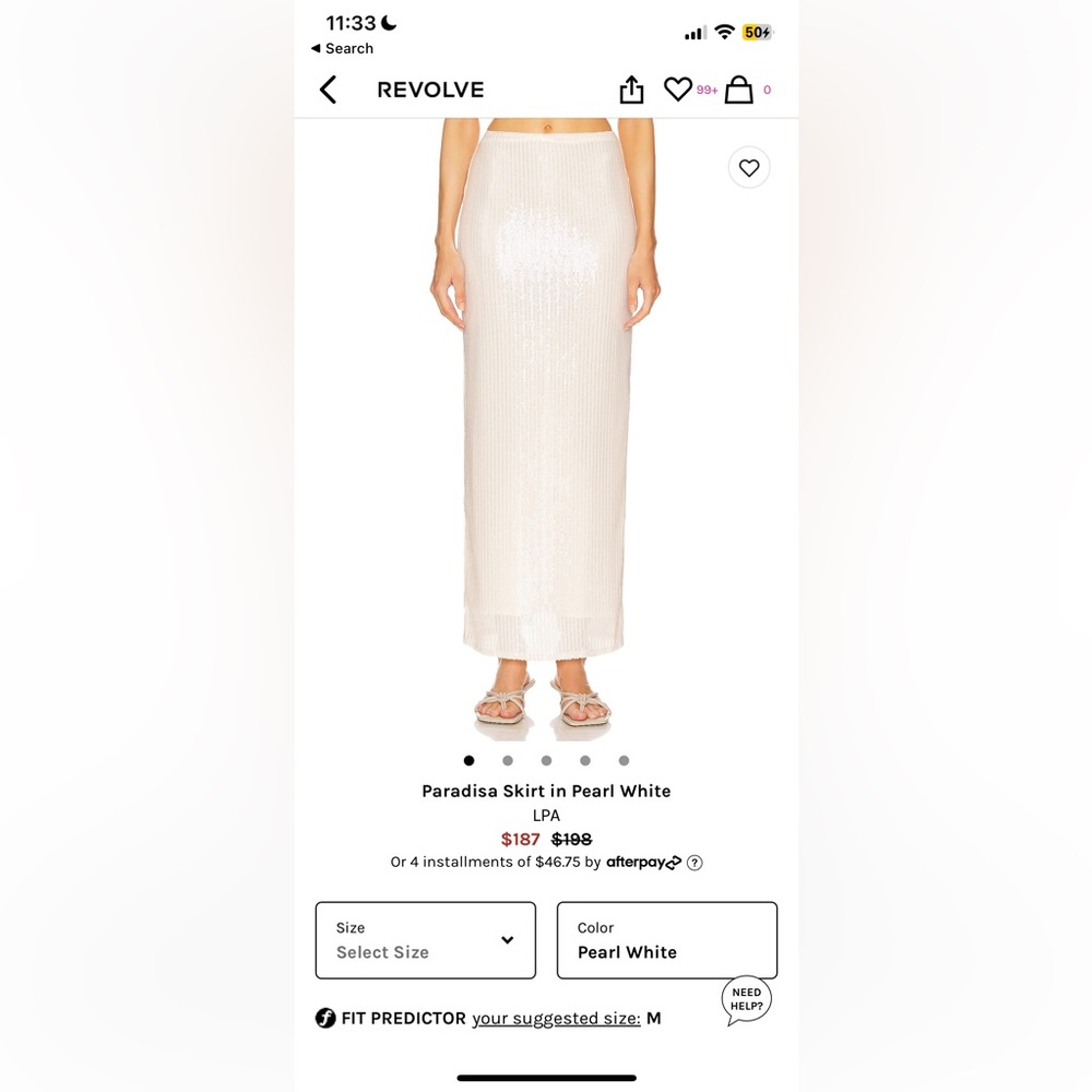 Paradise skirt in pearl white